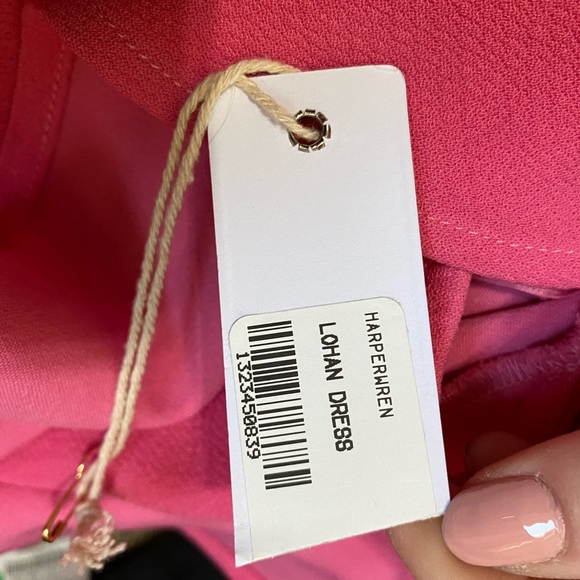 Harper Wren Lohan Dress Pink Ruffle Dress Size Large NEW with Tags - Picture 10 of 12